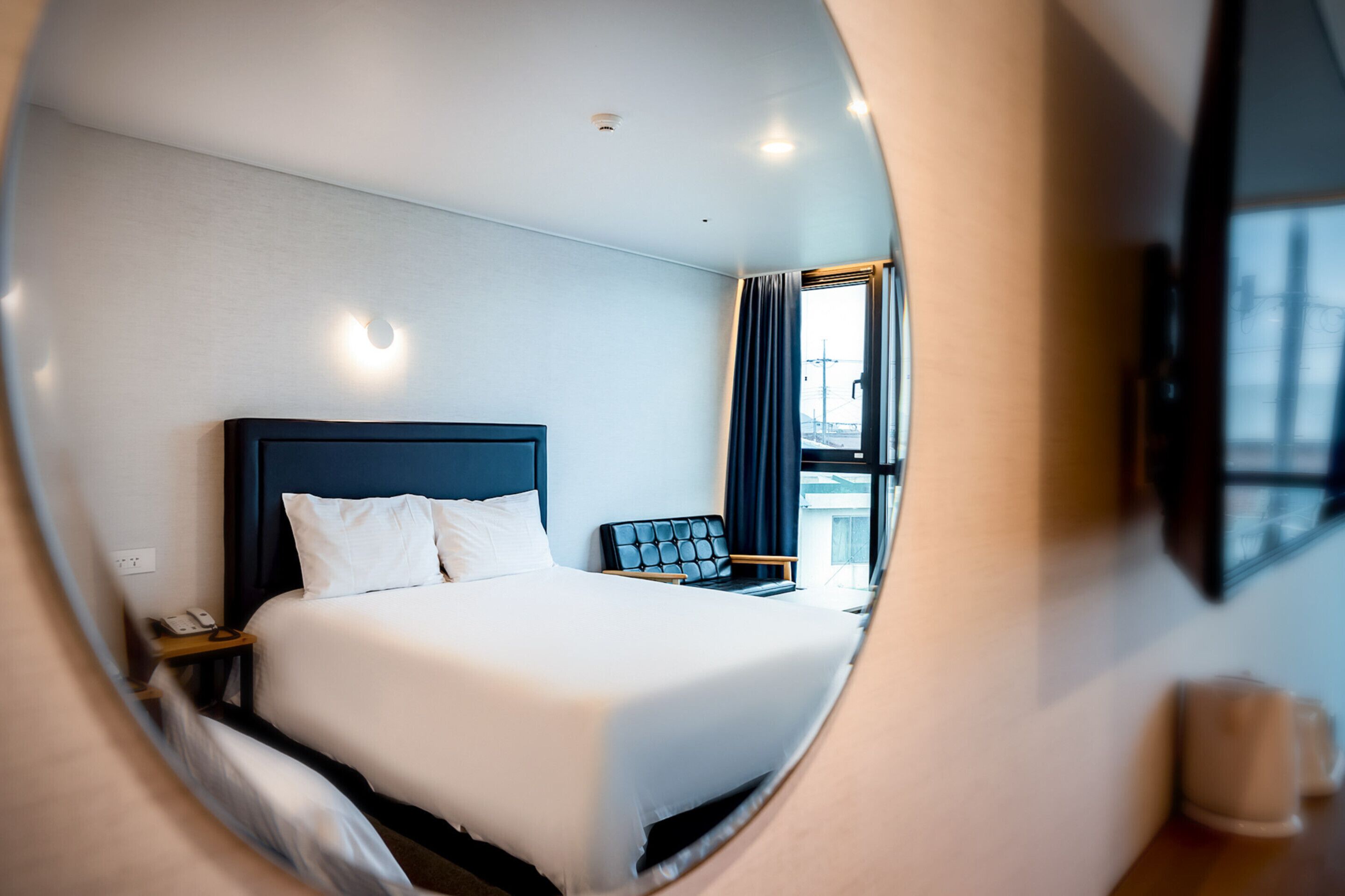 c - double twin | blackout curtains, soundproofing, free wifi, bed sheets