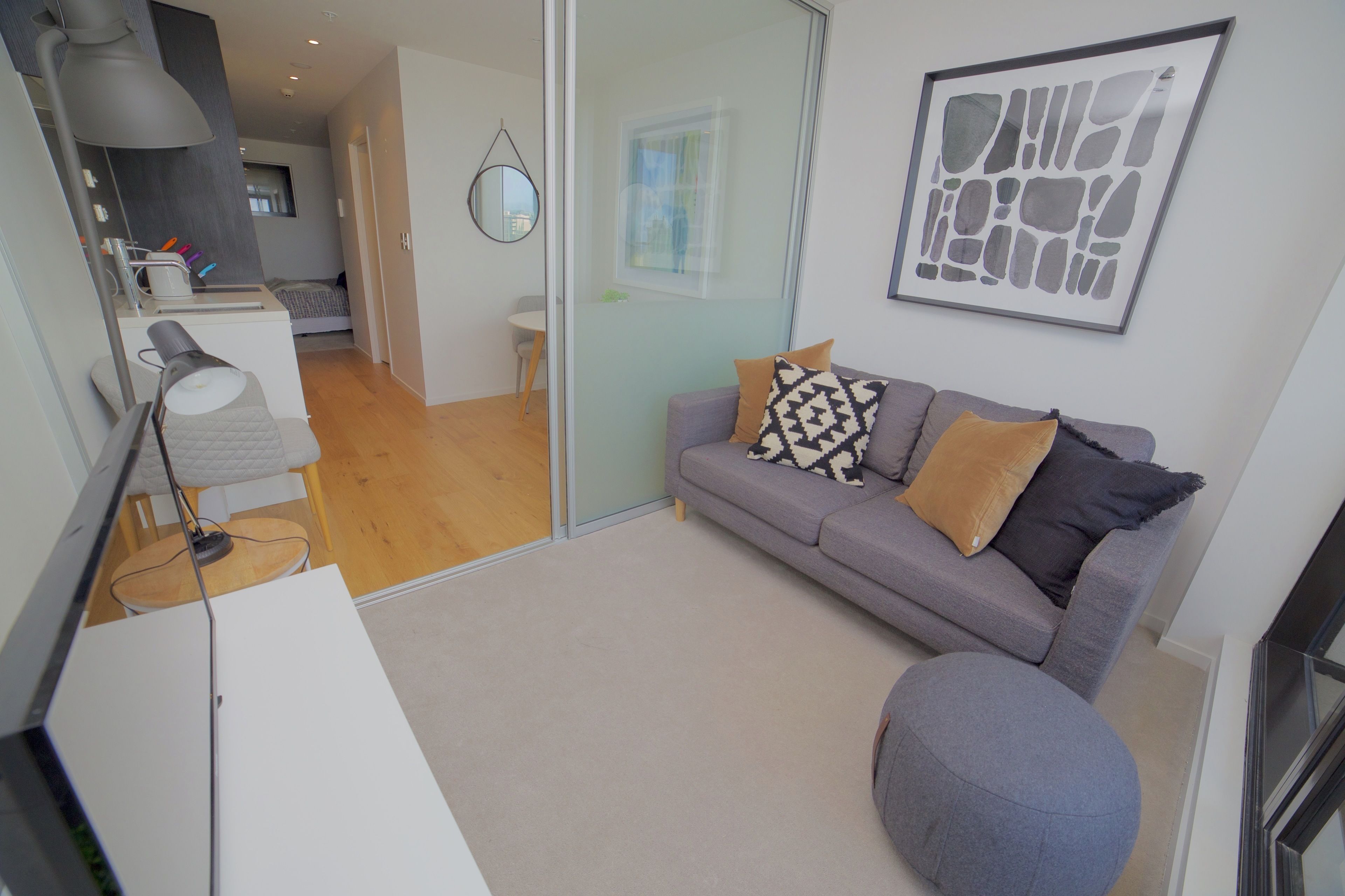 Downtown Apartment with Amazing Views | Living area | Flat-screen TV