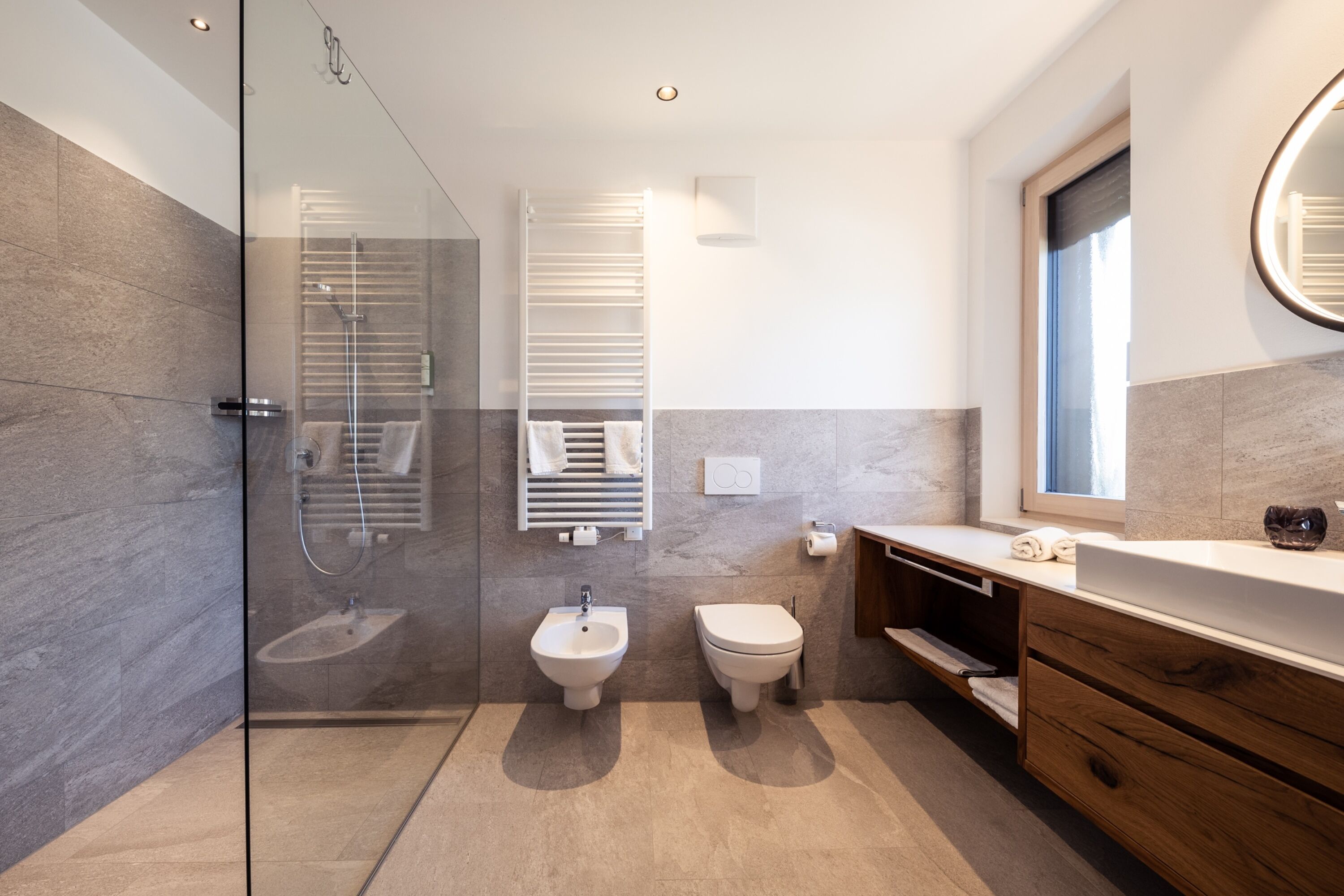 superior studio, balcony, mountain view | bathroom | shower, hair dryer, towels, soap