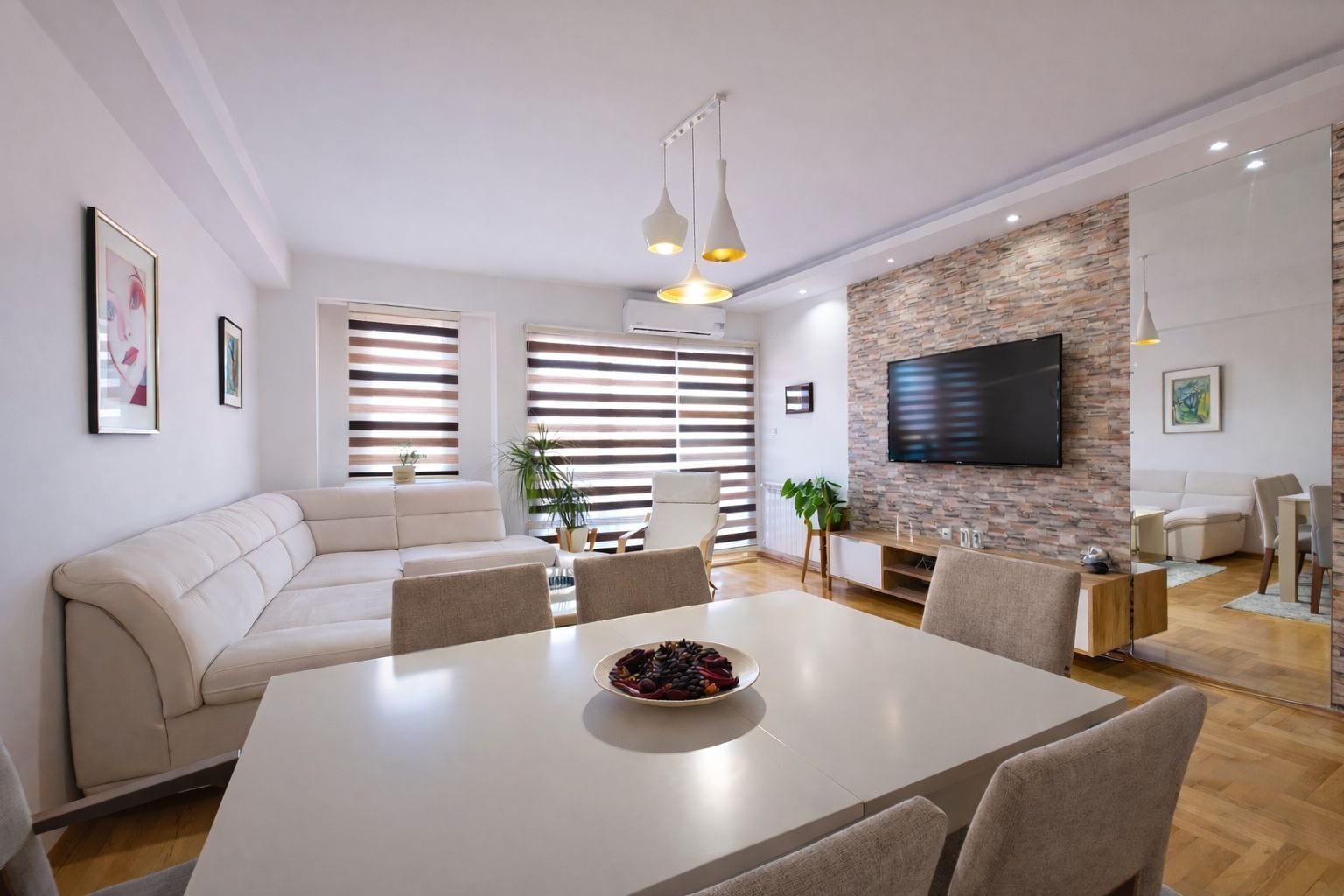 Superior Apartment, 2 Bedrooms | Living area | 42-inch flat-screen TV with cable channels, TV