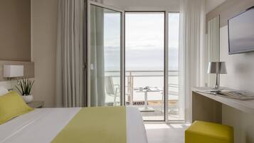 Superior Double Room, Sea View | Down comforters, in-room safe, desk, blackout drapes