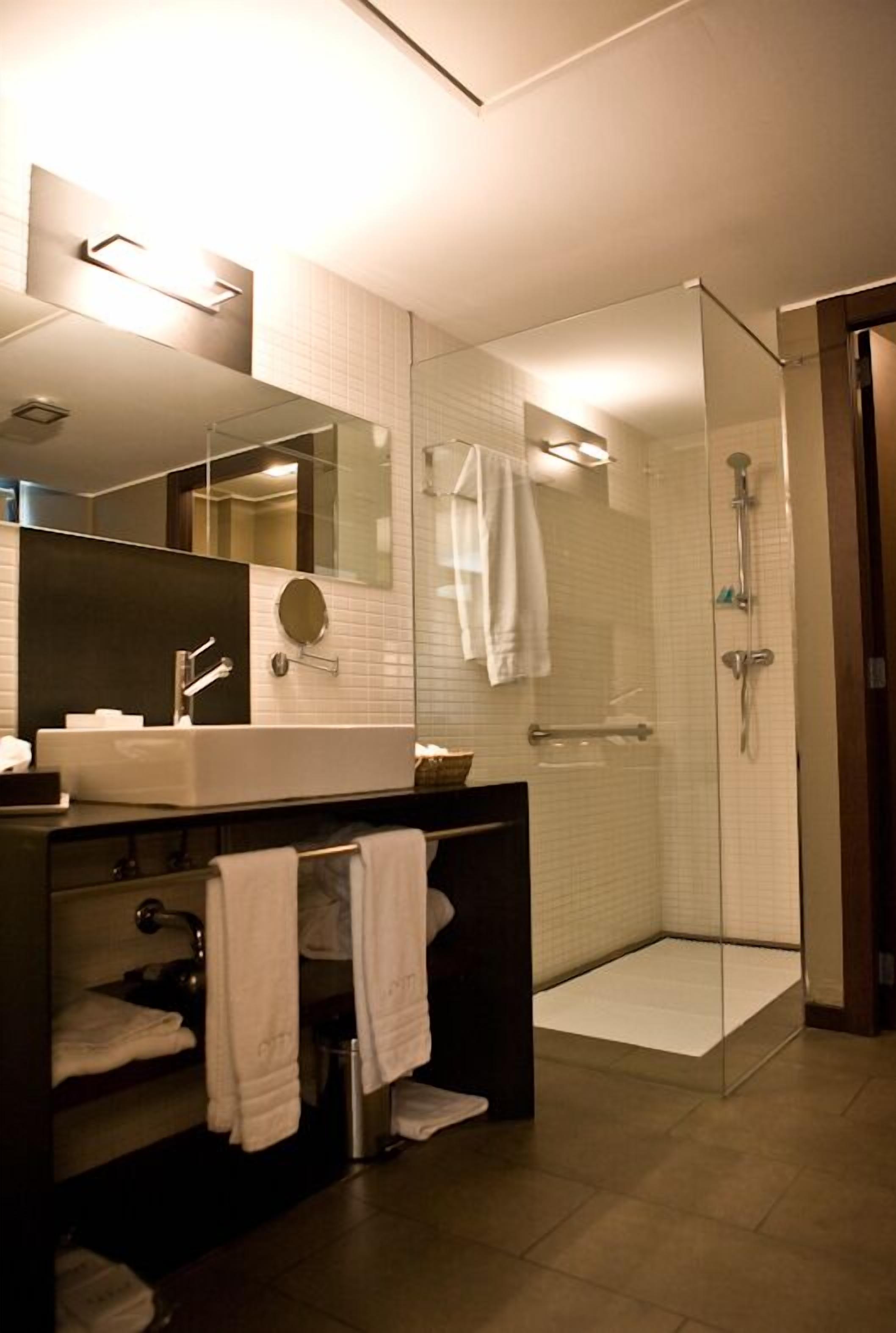 free toiletries, hair dryer, slippers, towels