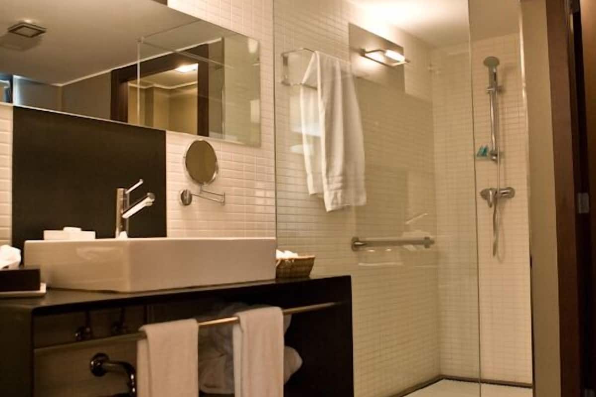 free toiletries, hair dryer, slippers, towels