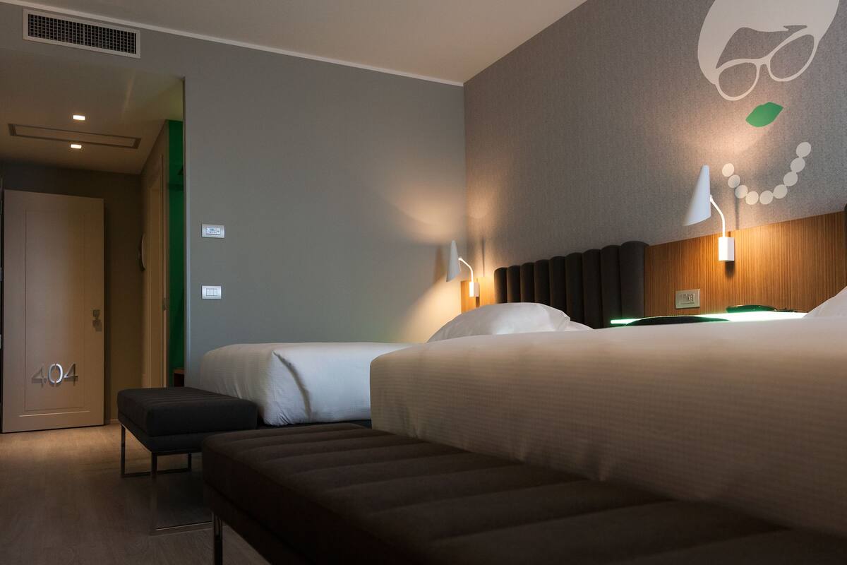 family room, 2 double beds | premium bedding, down duvets, minibar, in-room safe