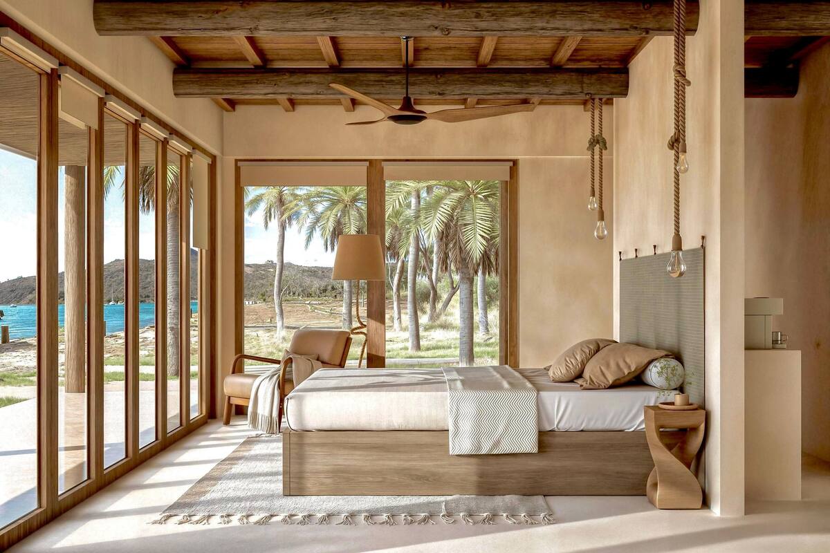 Panoramic Double Room, 1 King Bed, Ocean View | Minibar, in-room safe, desk, iron/ironing board