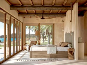 Panoramic Double Room, 1 King Bed, Ocean View | Minibar, in-room safe, desk, iron/ironing board