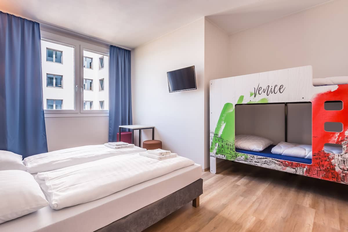 Desk, free WiFi, bed sheets