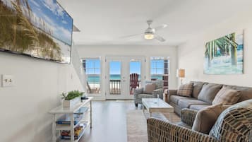 Townhome, 2 Bedrooms, Ocean View (1) | Living area | Flat-screen TV, DVD player