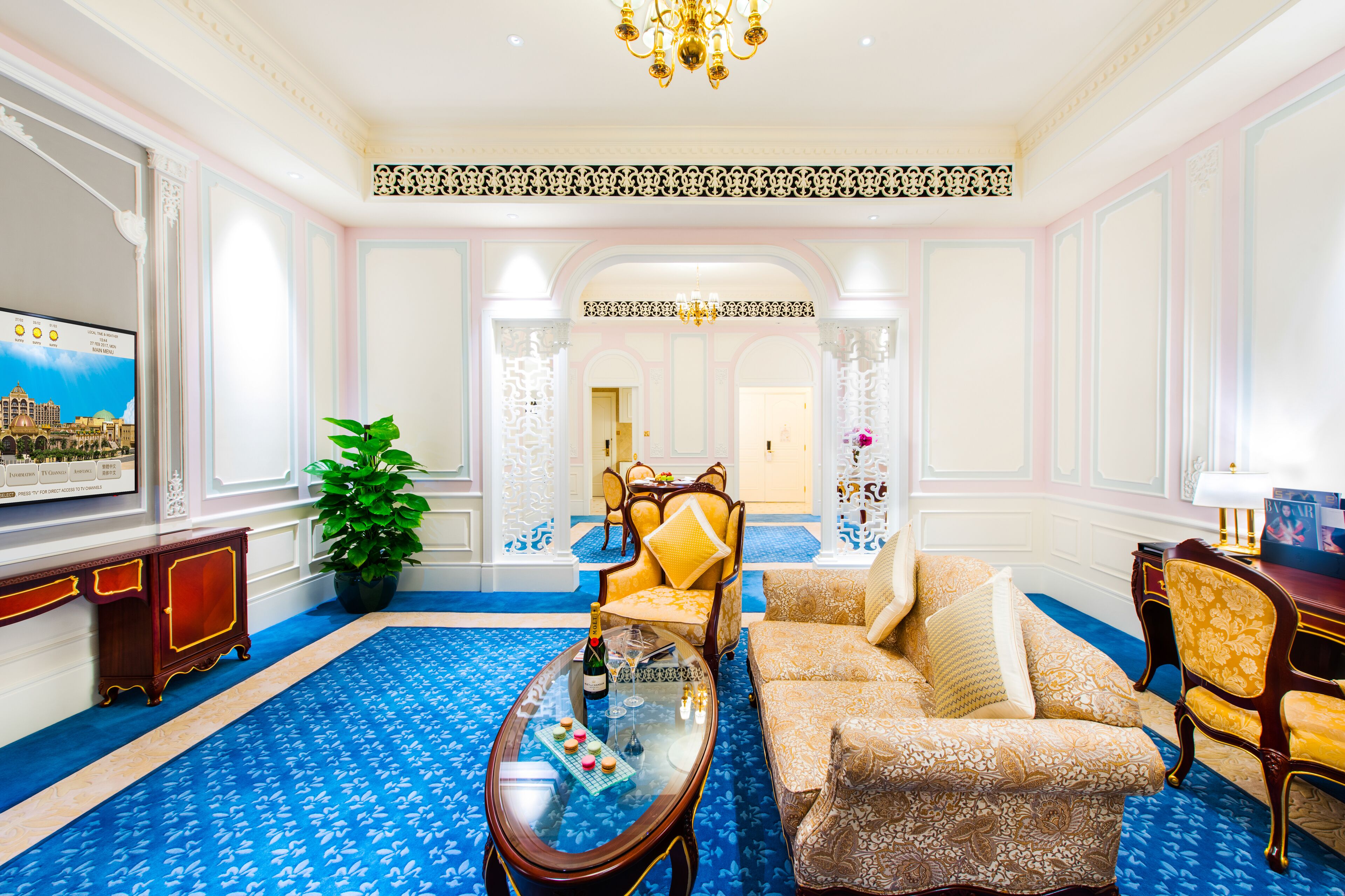 one bedroom suite with garden, balcony | living area | led tv, pay films