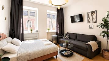 Apartemen Deluks, 1 kamar tidur, Bebas Asap Rokok, pemandangan kota (Piwna 28/30) | Didekorasi berbeda-beda dan dilengkapi dengan perabotan berbeda-beda