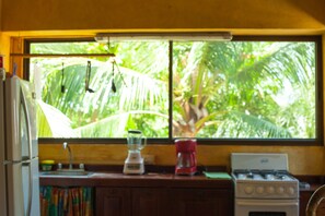 Comfort Apartment, 1 Bedroom, Kitchen, Poolside (5-8) | Private kitchen | Fridge, microwave, oven, stovetop - Apartamentos Massai (Cabo Velas)