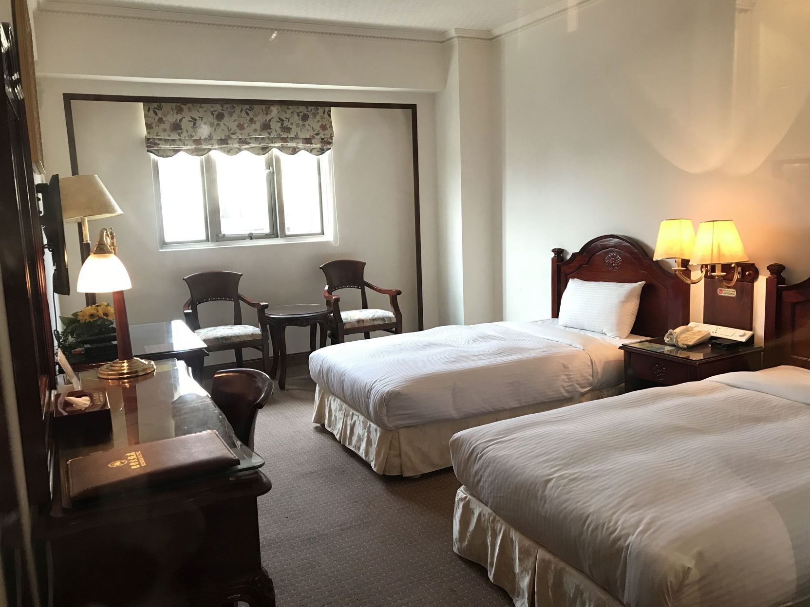 Individually decorated, individually furnished, desk, blackout drapes