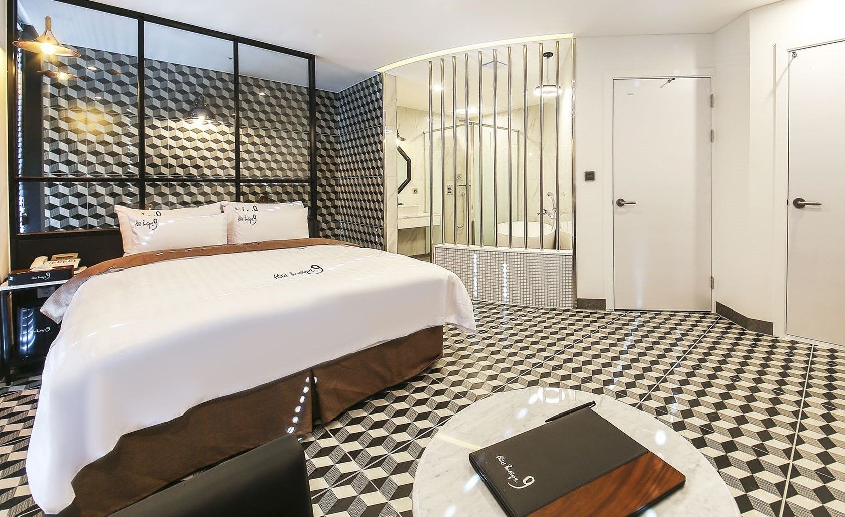 customized suite | desk, blackout curtains, free wifi, bed sheets