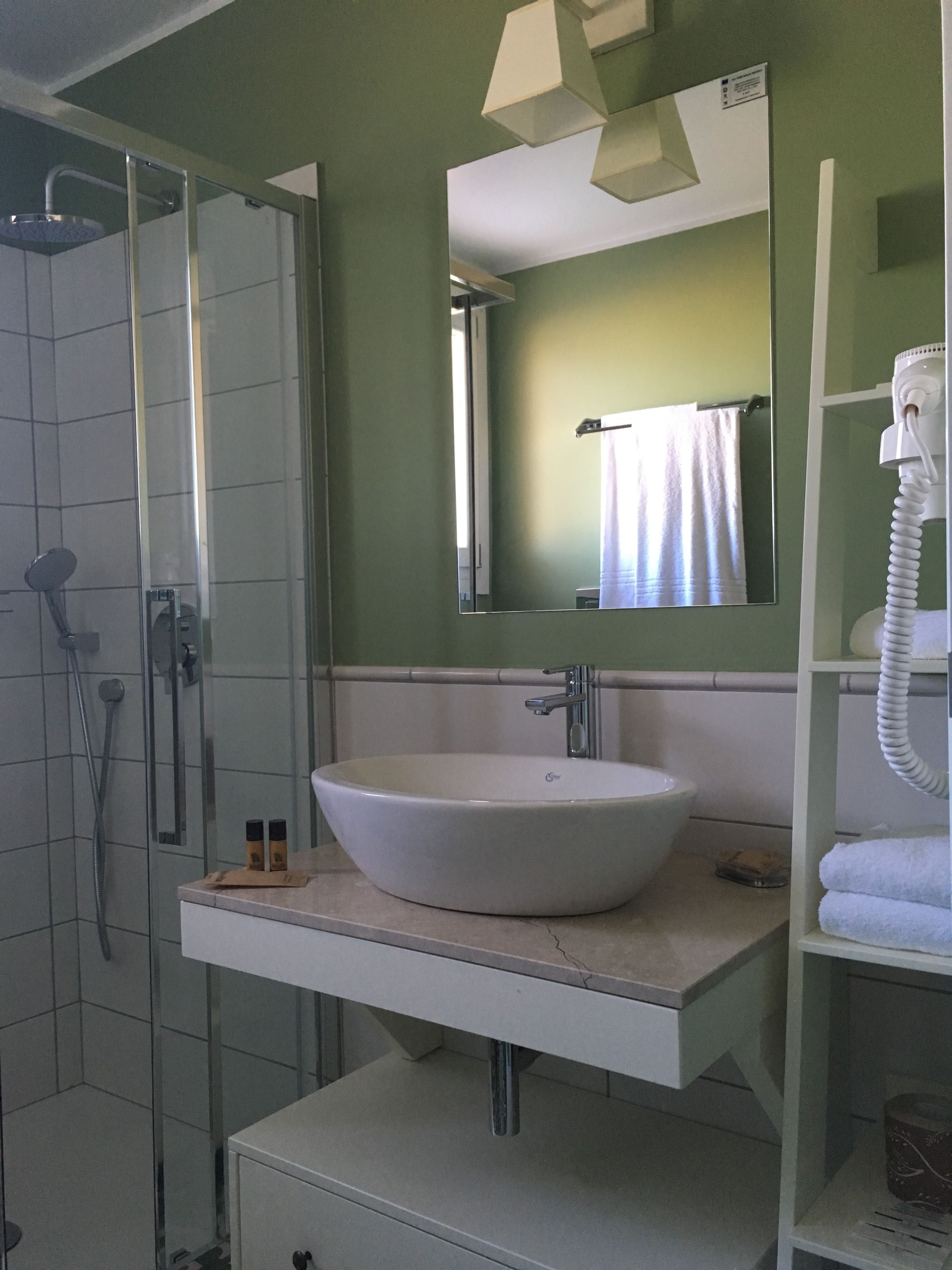 shower, free toiletries, hair dryer, bidet