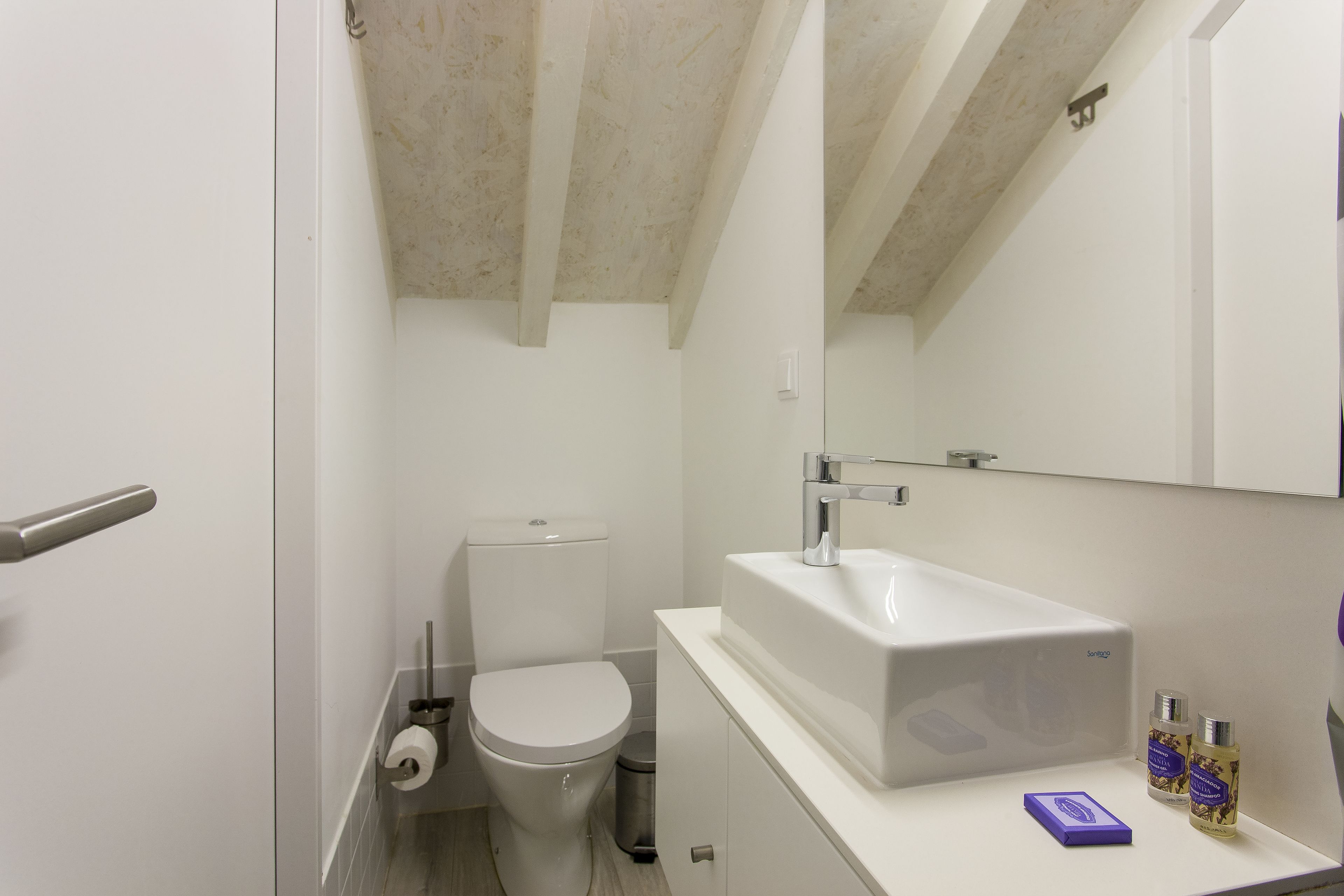 Comfort loft, 1 slaapkamer, kitchenette | Badkamer | Een douche, gratis toiletartikelen, een haardroger, handdoeken