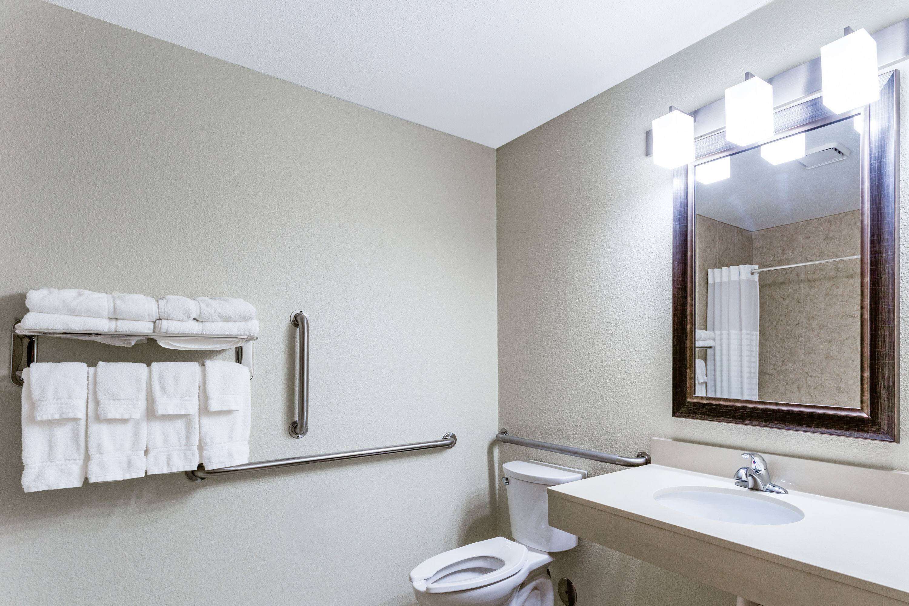 free toiletries, hair dryer, towels