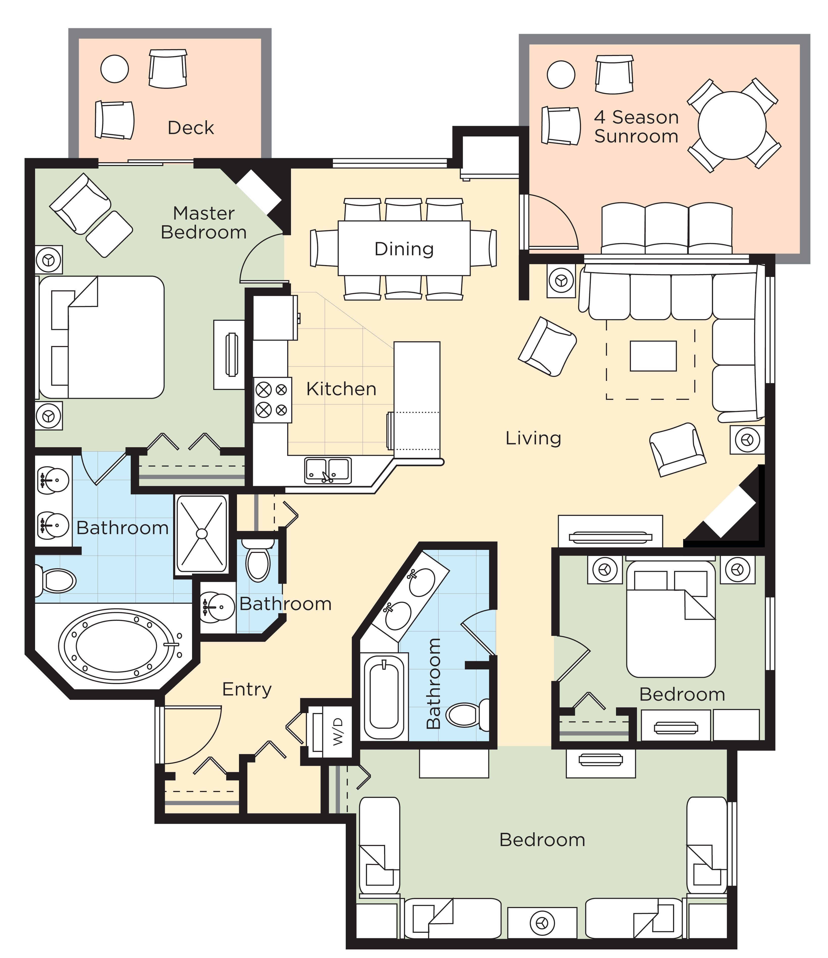 deluxe condo, 3 bedrooms, kitchen | 2 bedrooms, iron/ironing board, wifi, bed sheets