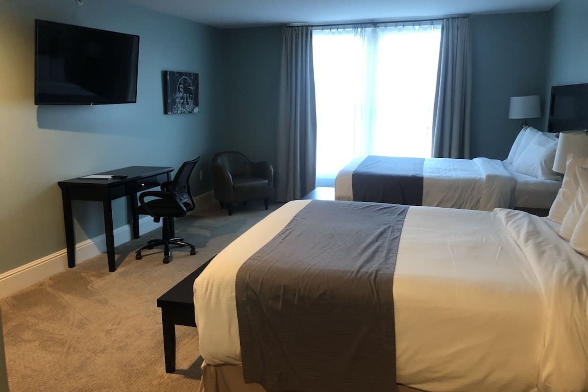 Standard Room, 2 Queen Beds | Desk, free rollaway beds, free WiFi, bed sheets