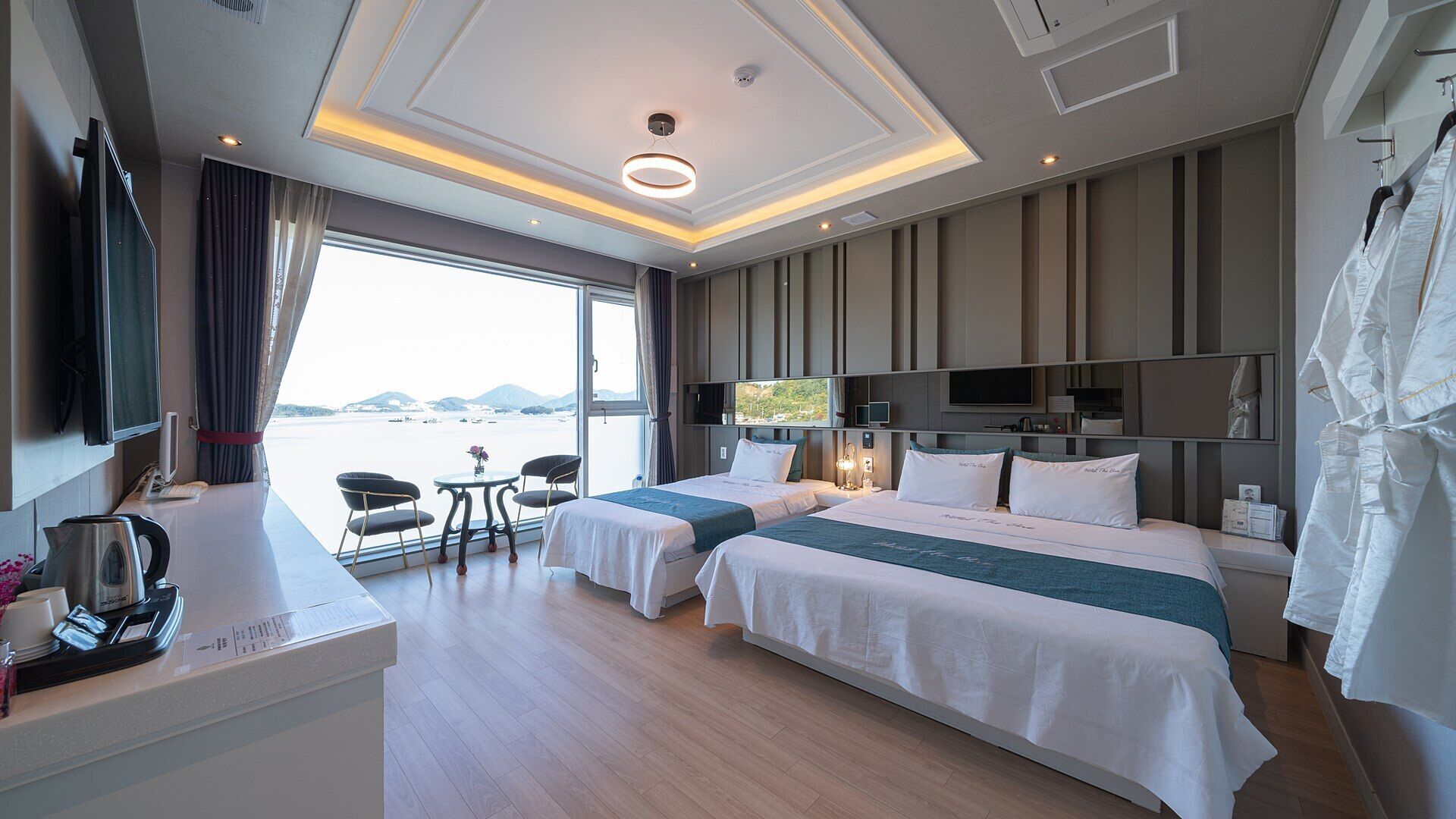 family twin room, harbour view | down duvets, blackout curtains, free wifi, bed sheets