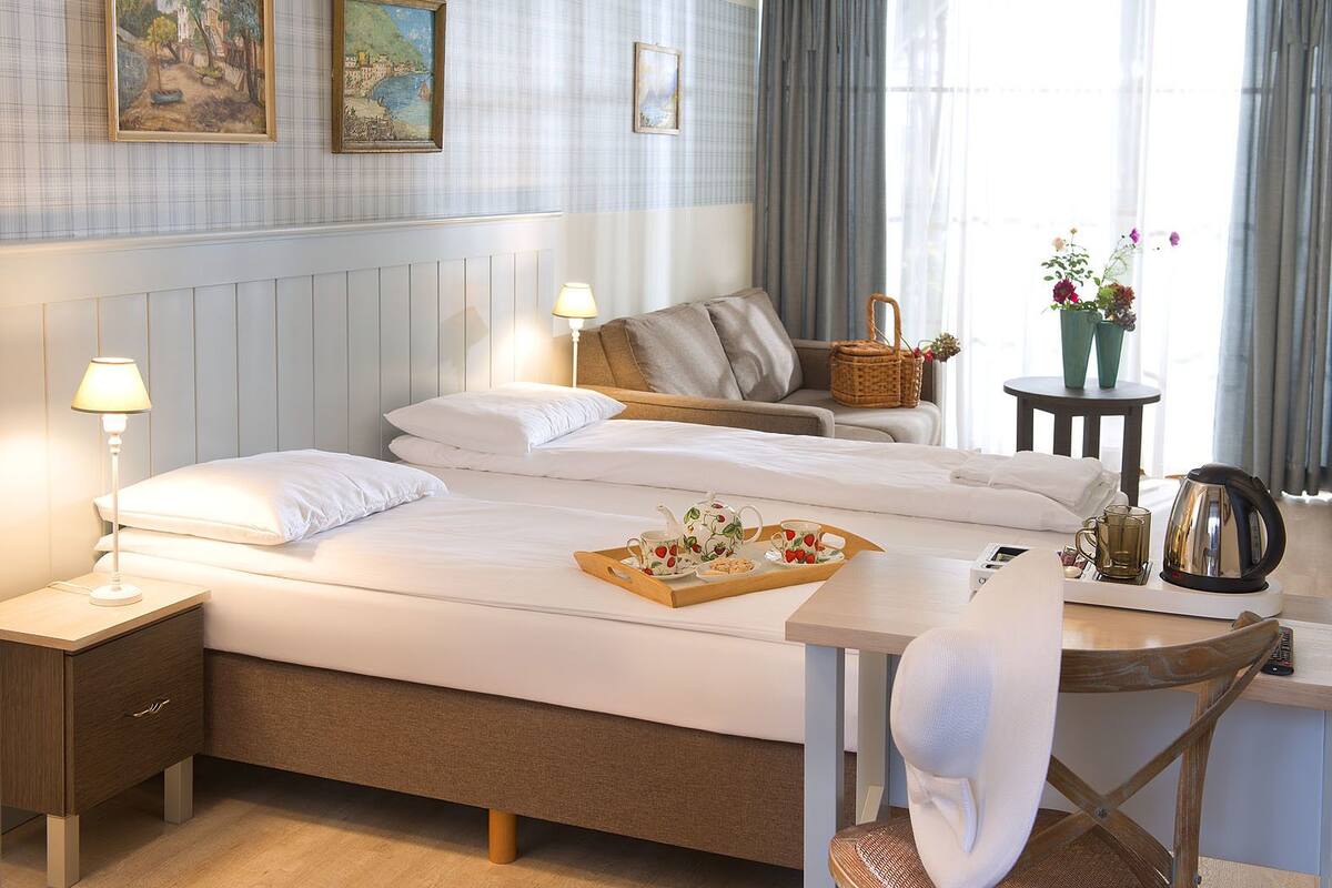 luxury double room | in-room safe, desk, soundproofing, cots/infant beds