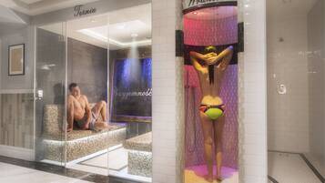 Sauna, tina de hidromasaje y baño de vapor