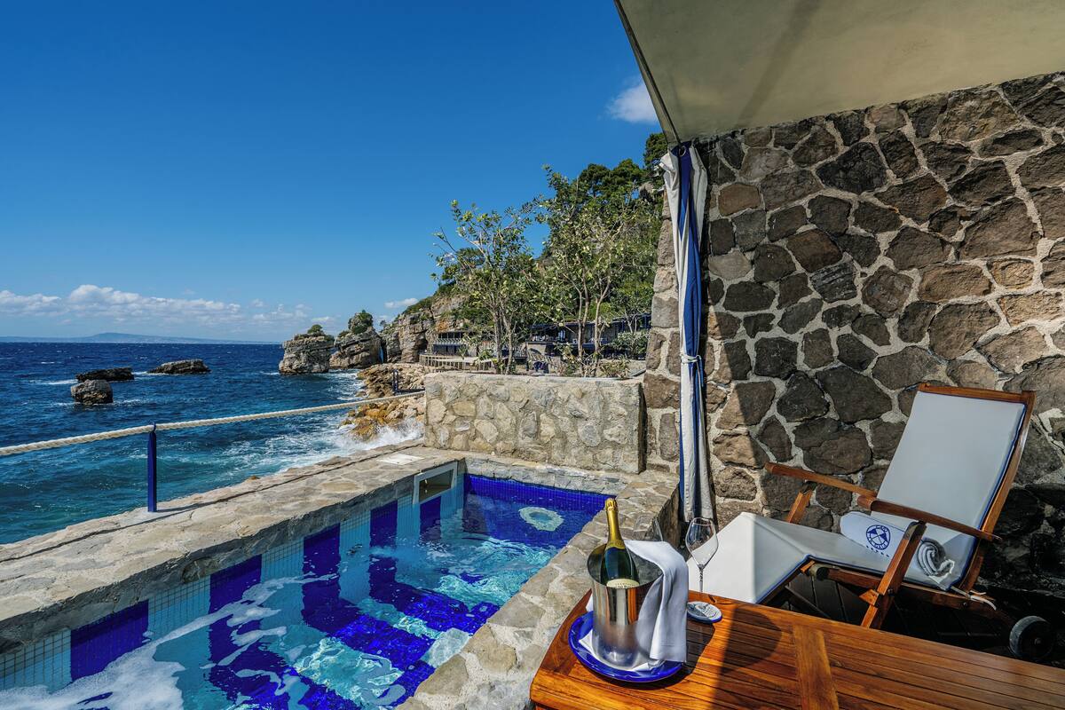 Kamar Double, kolam renang pribadi, pemandangan laut (Paradise) | Teras/patio