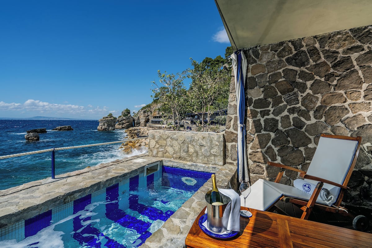 Habitación doble, alberca privada, vista al mar (Paradise) | Terraza o patio