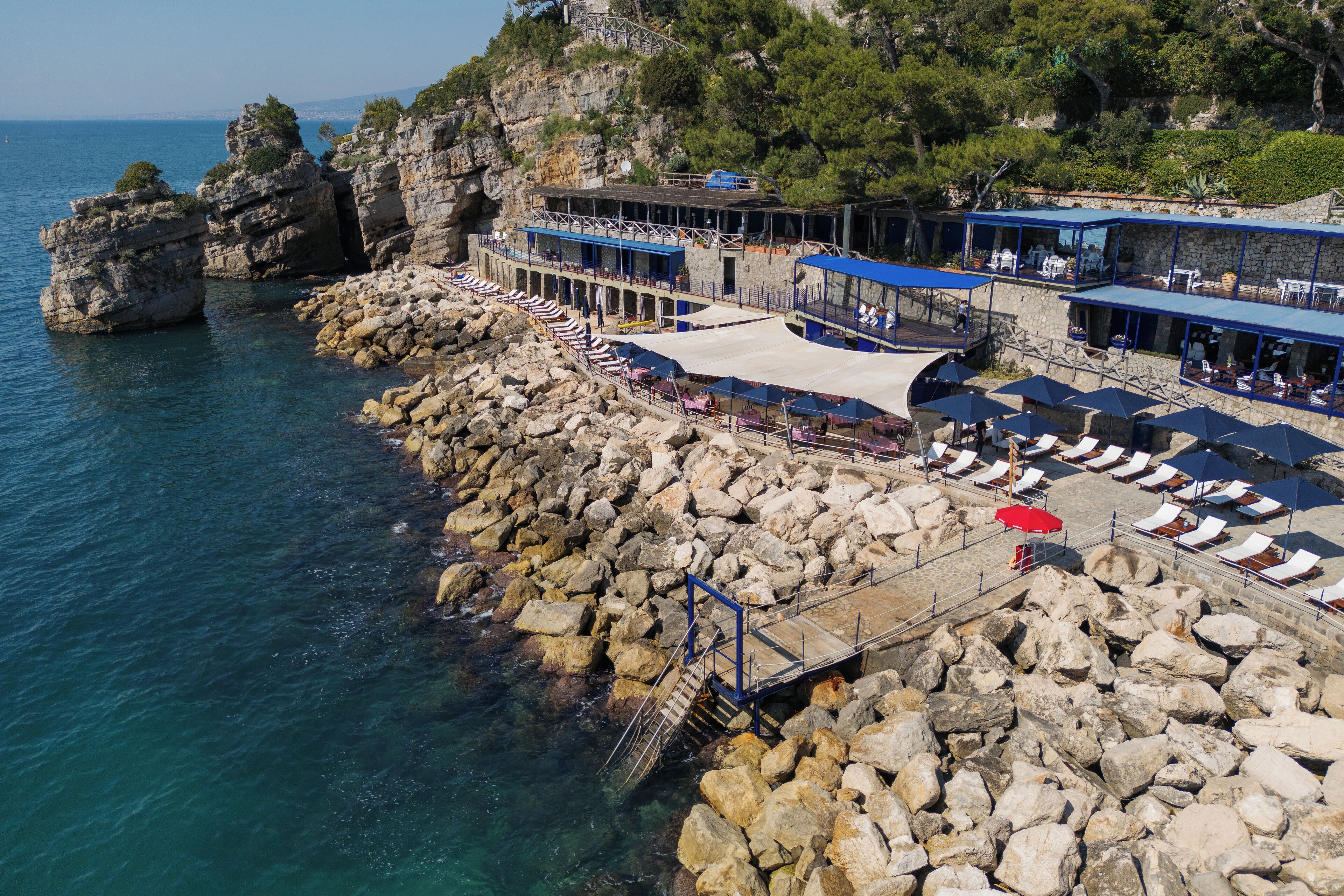 private beach, beach umbrellas