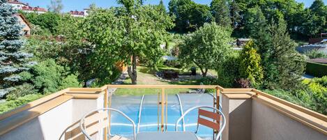 Family Apartment, 1 Bedroom, Balcony, Garden View (Kitchen) | Balcony