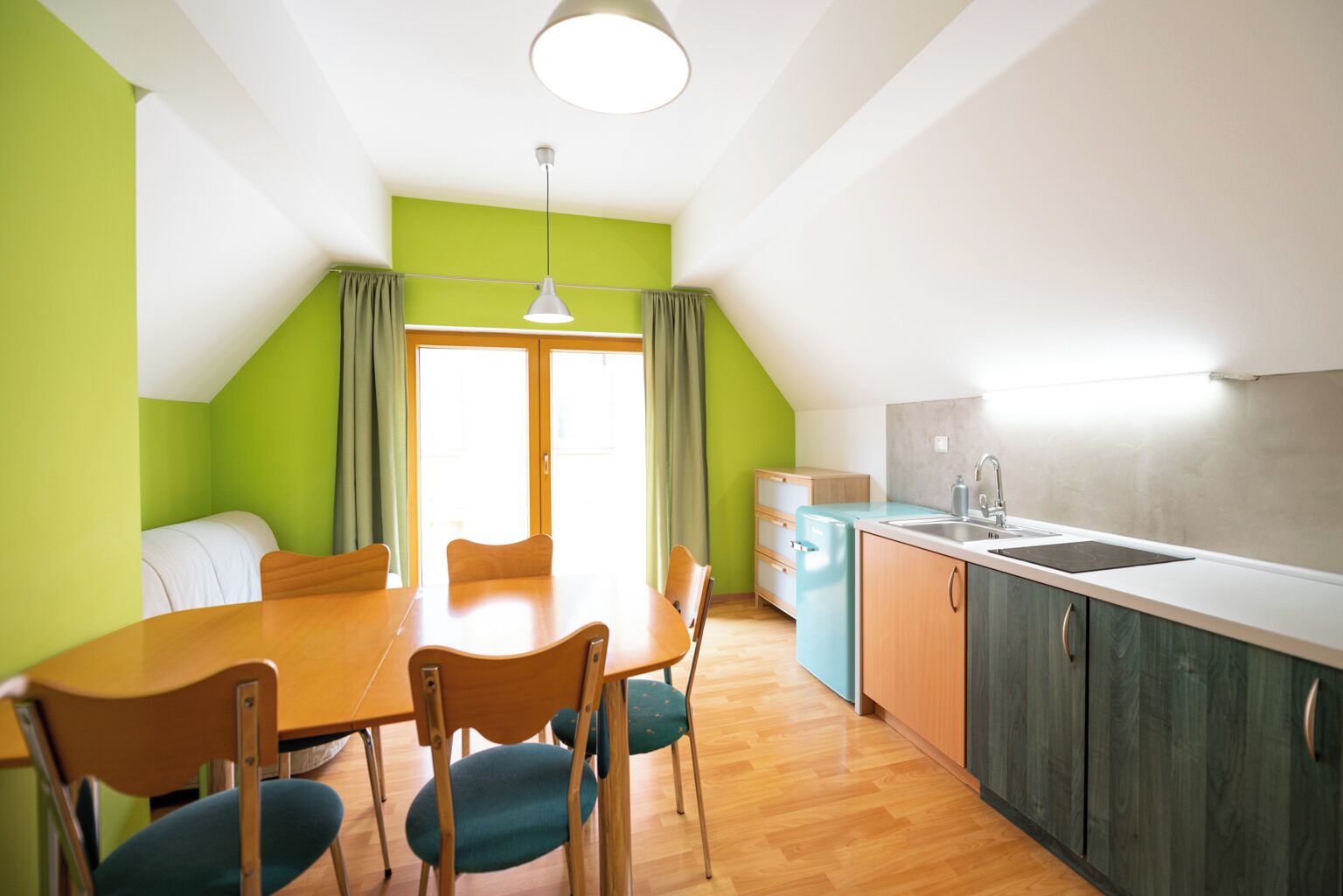 family apartment, 1 bedroom, balcony, garden view (kitchen) | private kitchen | mini-fridge