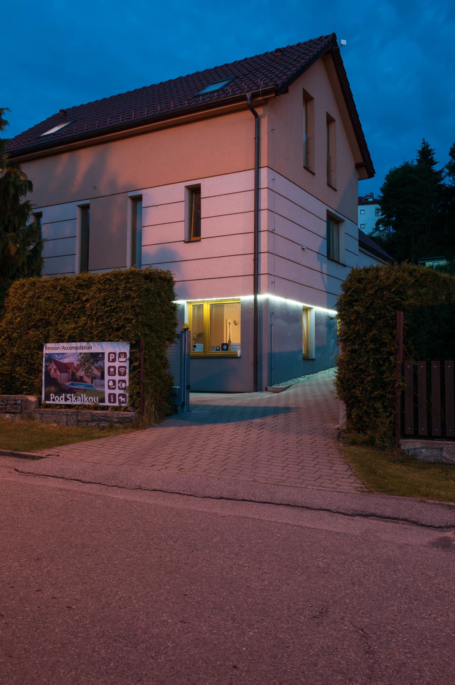 front of property – evening/night