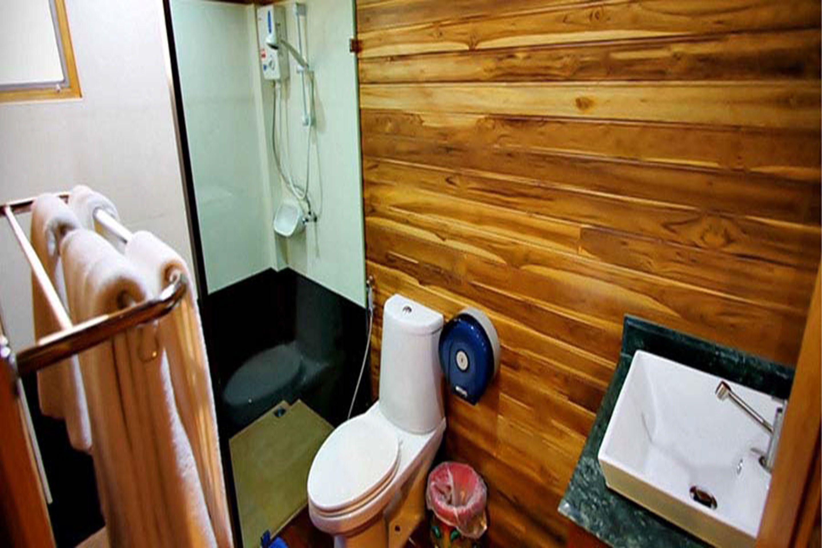 Shower, perlengkapan mandi gratis,  dan handuk