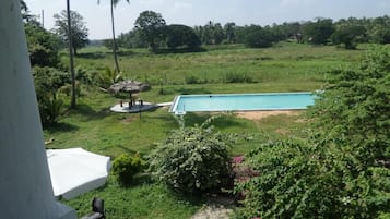 Outdoor pool, pool loungers