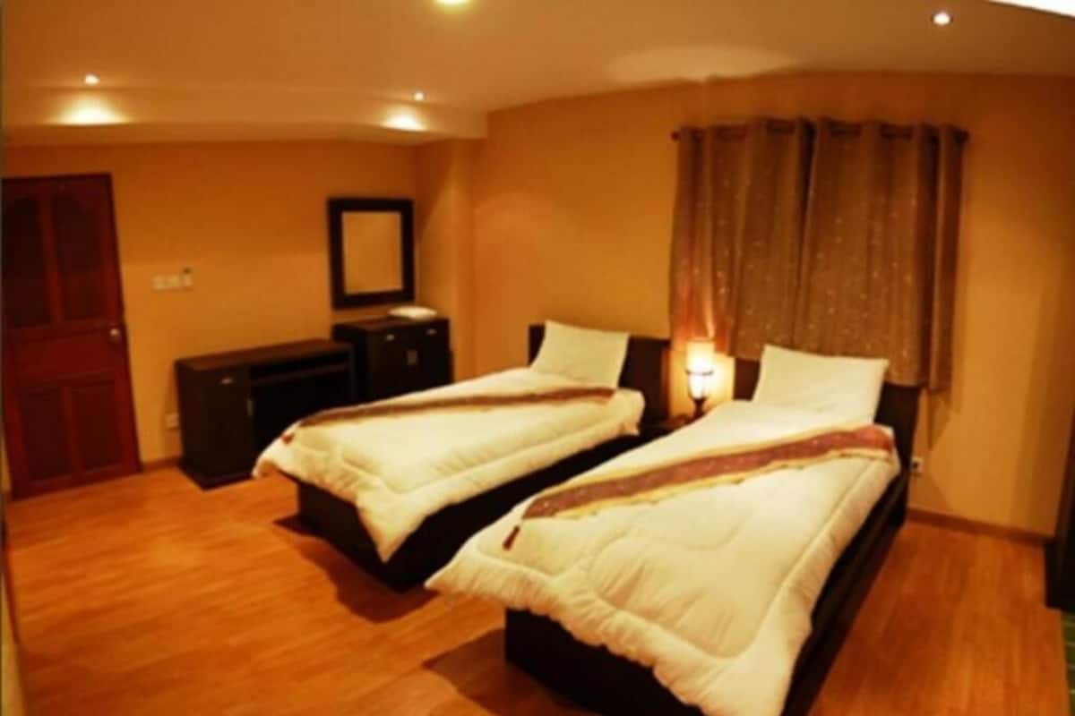 Pengeskab på værelset, skrivebord, mørklægningsgardiner, gratis Wi-Fi