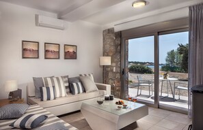 Luxury-Villa, 1 Schlafzimmer, eigener Pool, am Strand (Ammos) | Ausblick vom Zimmer