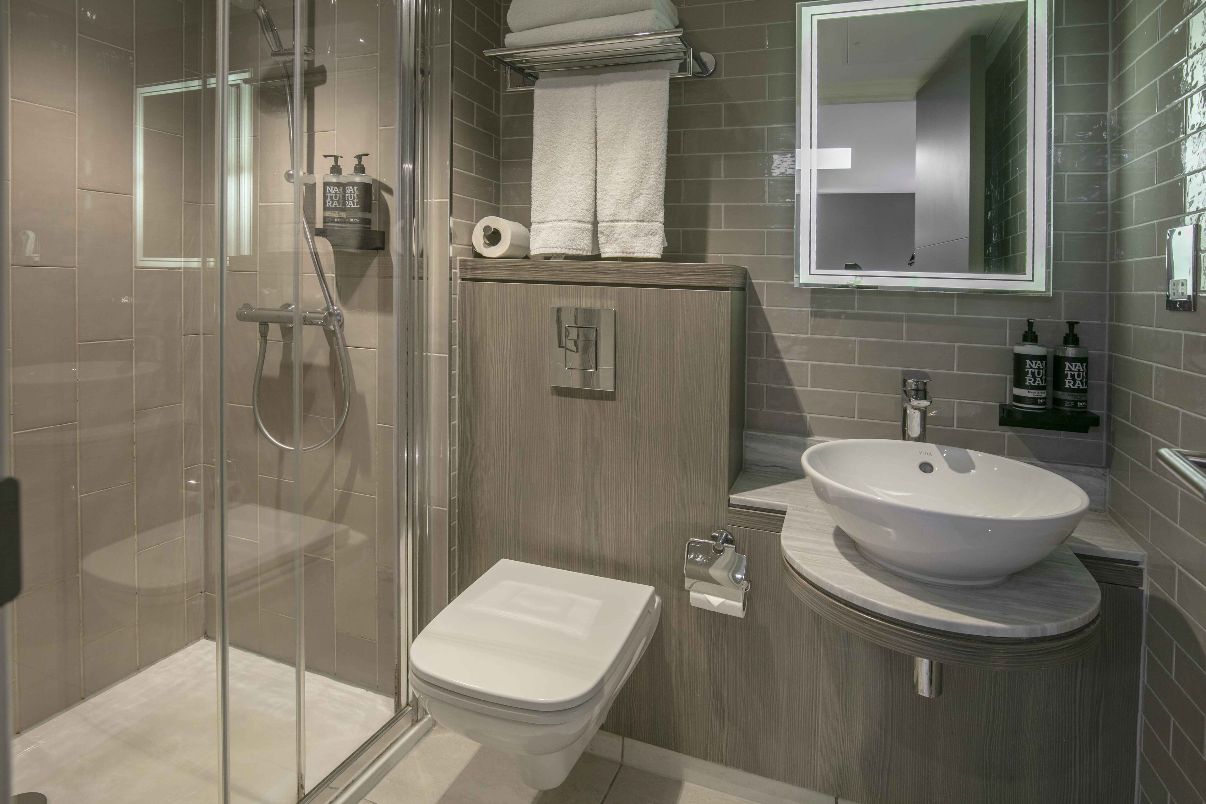 executive room, 1 double bed, non smoking | bathroom | shower, hair dryer, towels