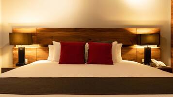 Master Suite Double | Premium bedding, in-room safe, blackout drapes, iron/ironing board