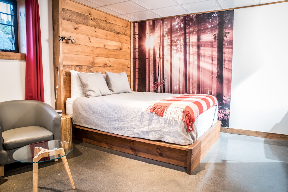 Kamer, 1 queensize bed (La Chouette) | Een laptopwerkplek, verduisterende gordijnen, geluiddichte muren