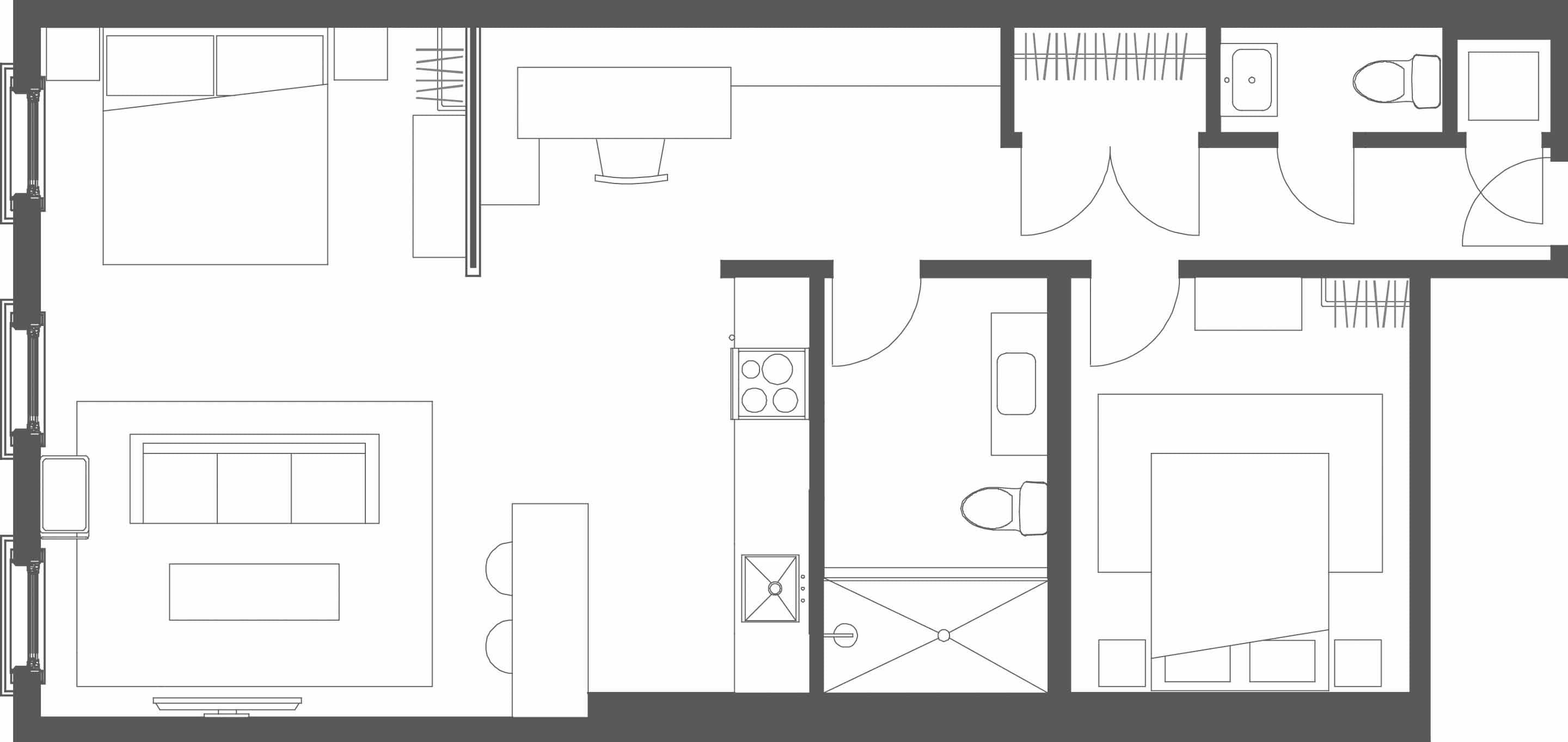 louisa - 2 bedroom loft (4th floor) | floor plan