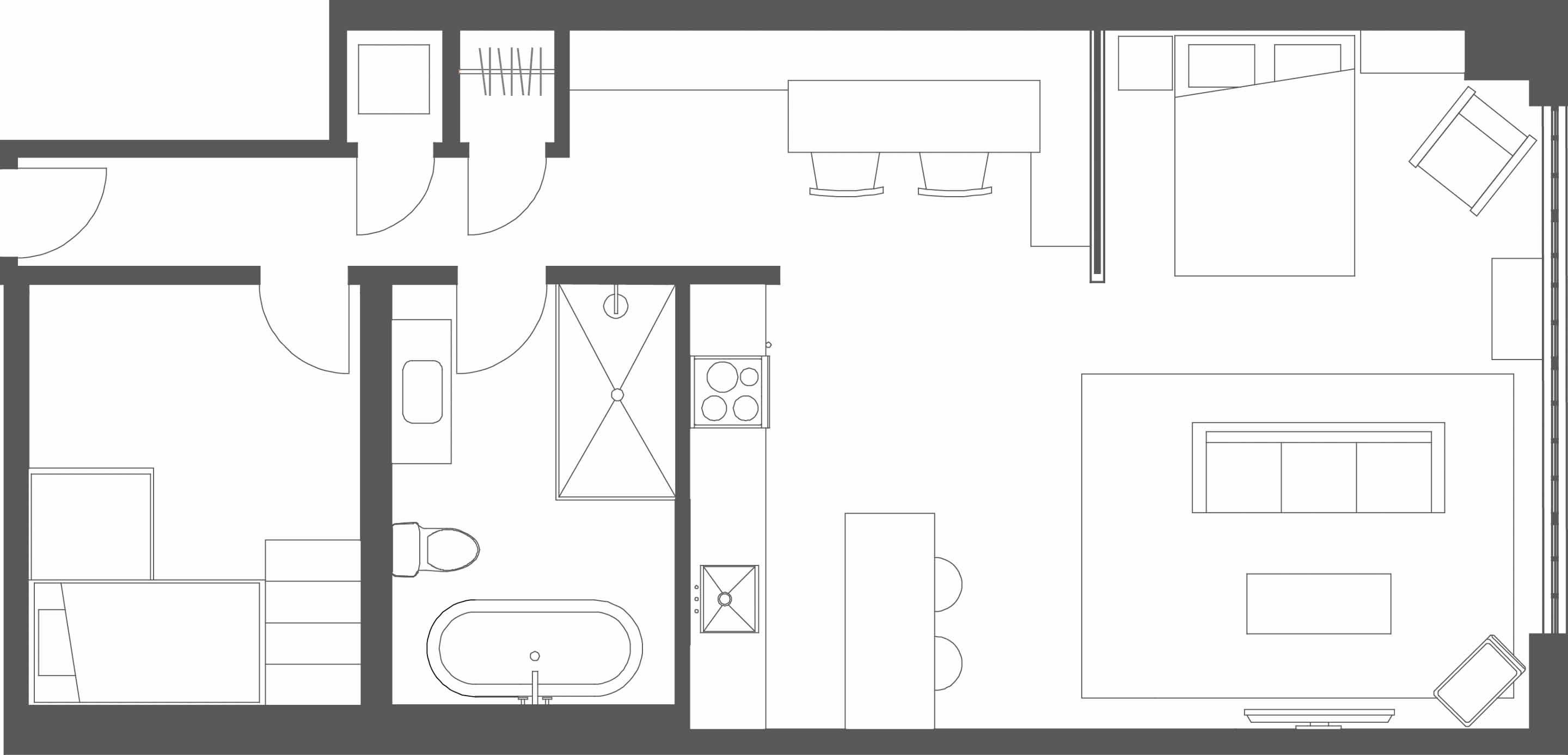 betsy - two bedroom family loft (2nd floor) | floor plan