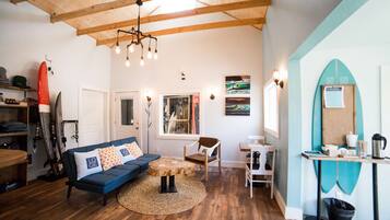 40-inch flat-screen TV with digital channels, TV, streaming services