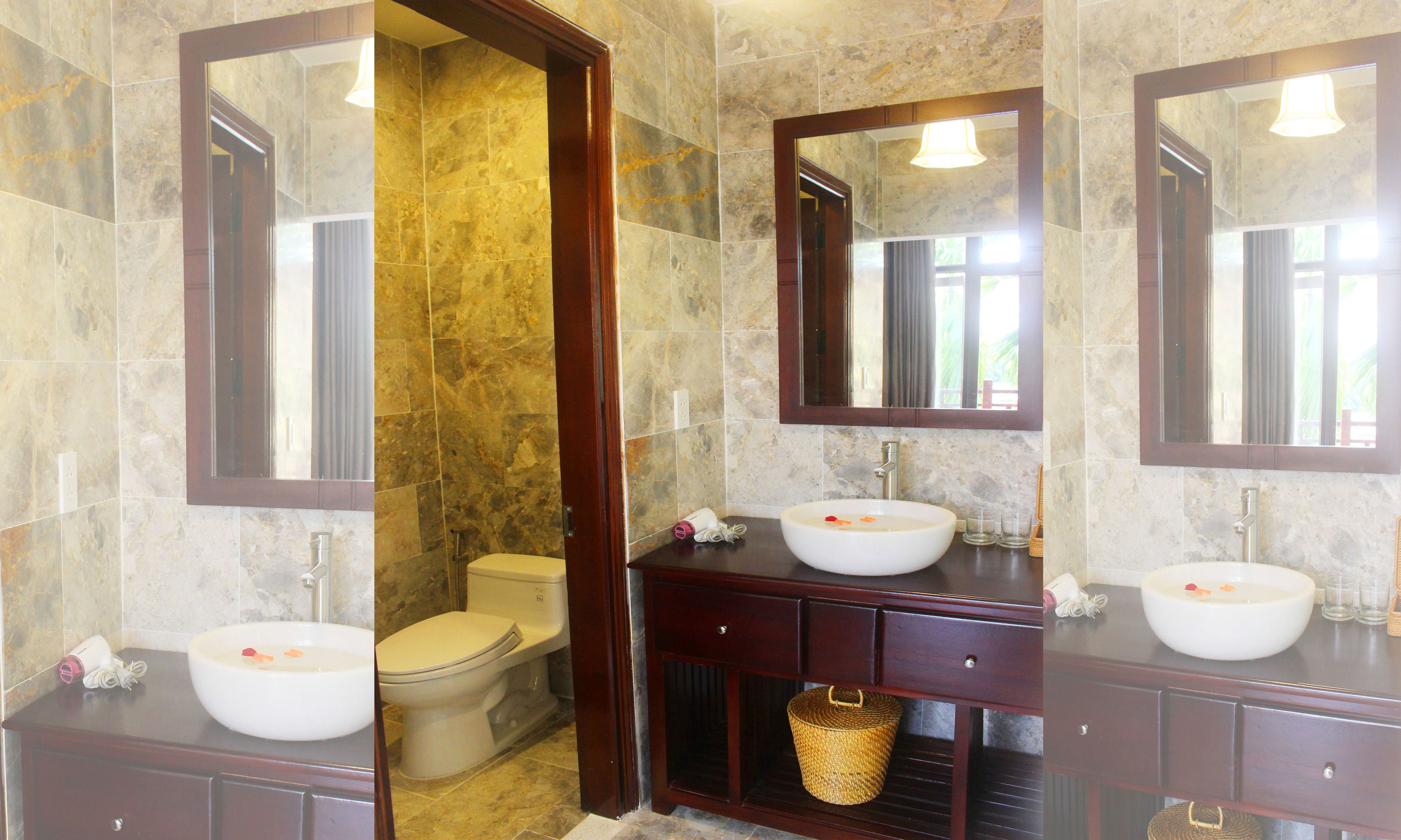 shower, free toiletries, hair dryer, bathrobes