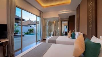 2 Bedroom, Pool Villa | Free minibar items, in-room safe, individually furnished, desk