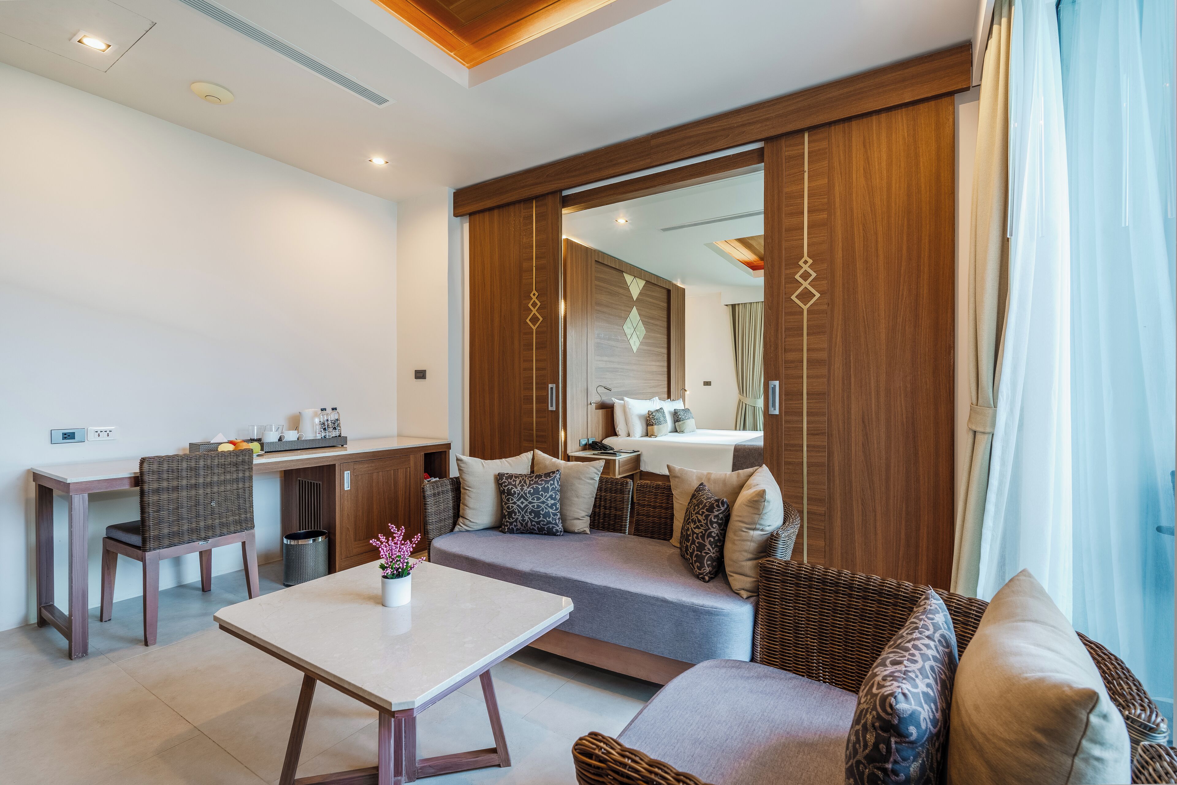 1 Bedroom Residence with Balcony | Living area | 32-inch flat-screen TV with satellite channels, TV, ping pong