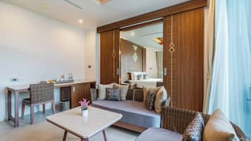 1 Bedroom Residence with Balcony | Living area | 32-inch flat-screen TV with satellite channels, TV, ping pong