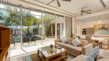 3 Bedroom Pool Villa with Kitchen | Living area | 32-inch flat-screen TV with satellite channels, TV
