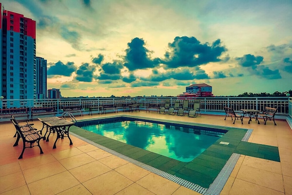 Outdoor pool, a rooftop pool