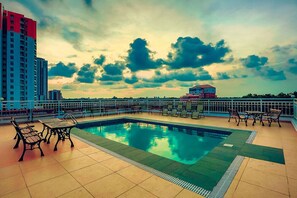 Outdoor pool, a rooftop pool