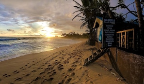 On the beach, white sand