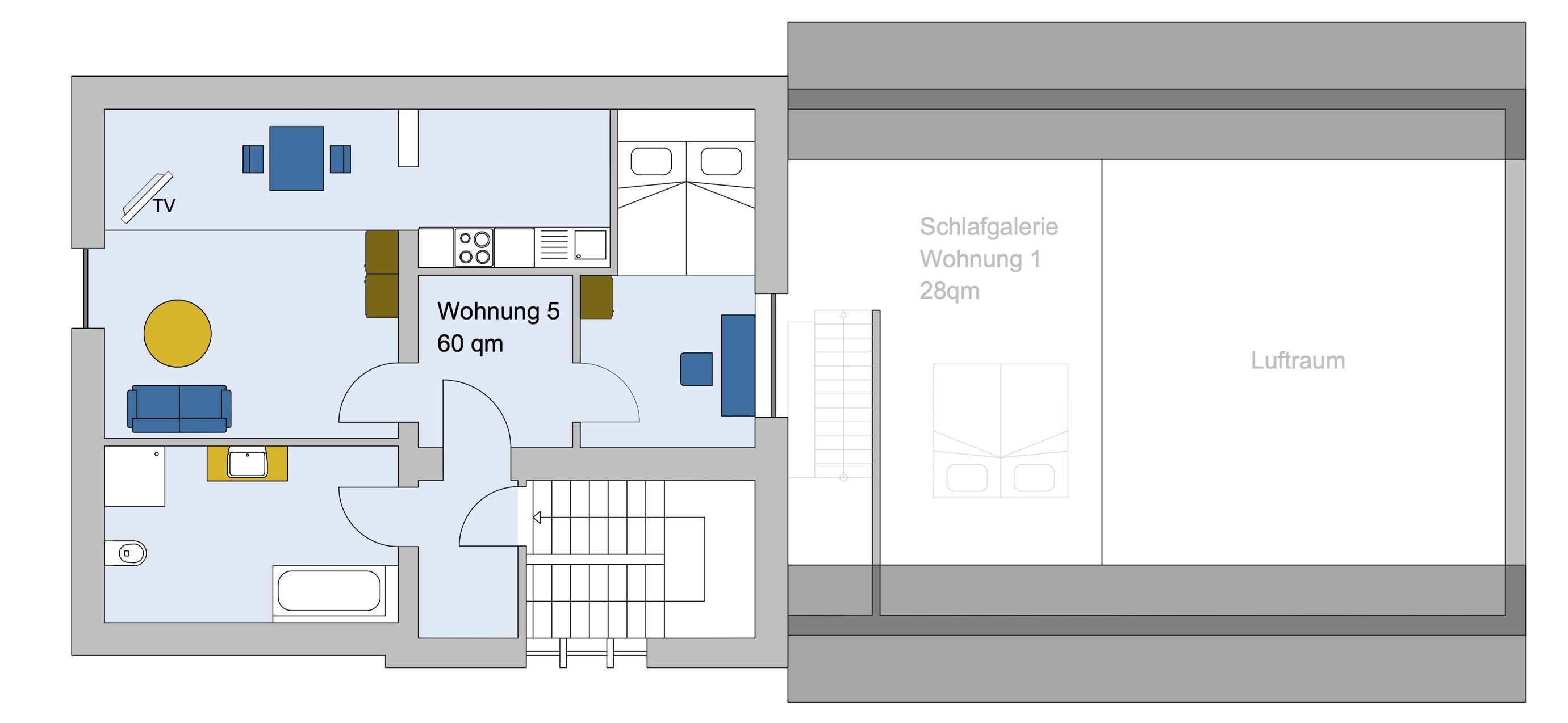 apartment | private kitchen | high chair